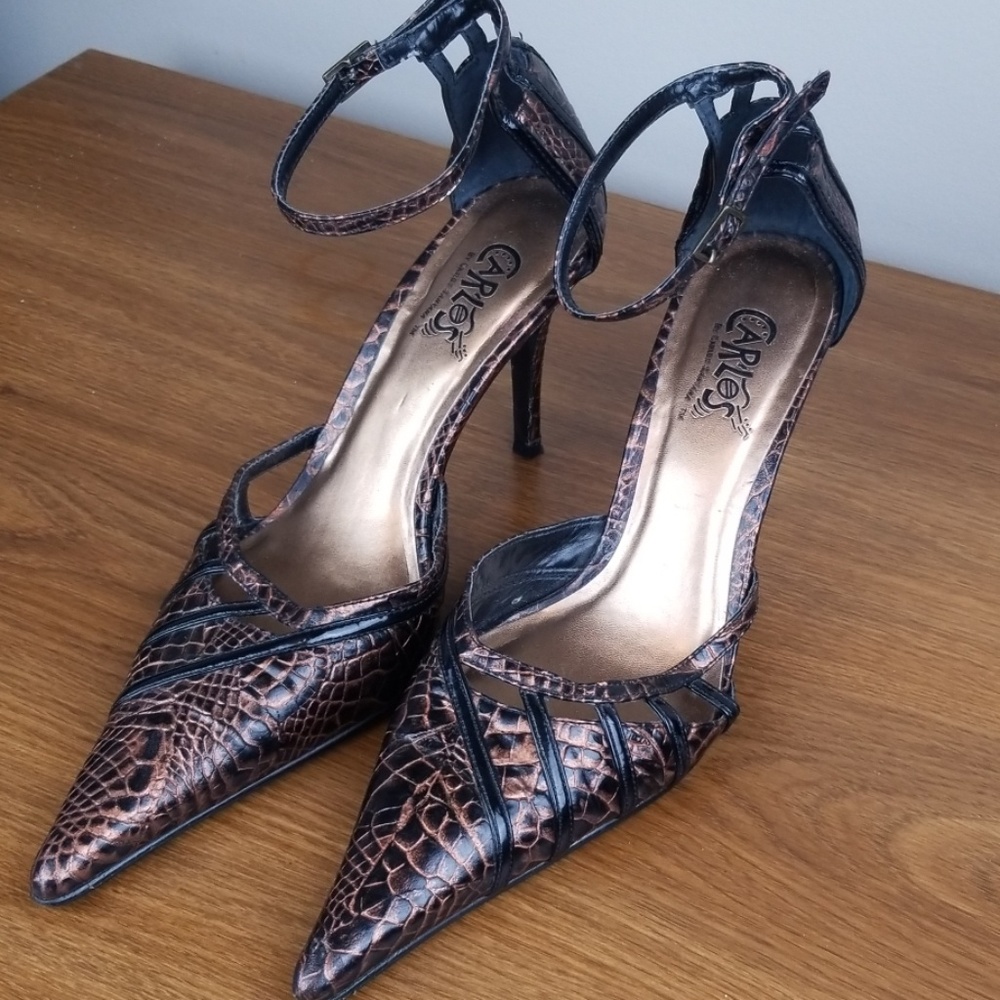 Carlos Santana Retro bronze snake skin size 8